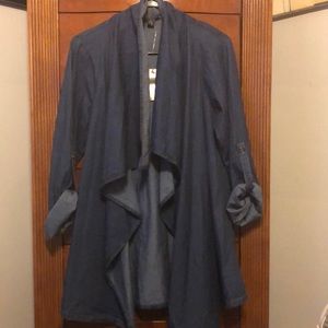❤️NWT beautiful dark denim open drapery jacket!